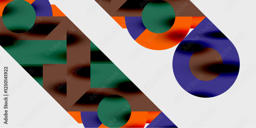 Poster Vibrant abstract background circles with smooth gradients, creating a dynamic and modern design. Ideal for creative, tech, or contemporary-themed projects