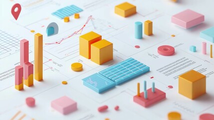 Abstract 3D Colorful Data Visualization