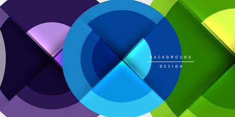 Obraz premium Circle and semi circle geometric background. Vector Illustration For Wallpaper, Banner, Background, Card, Book Illustration, landing page