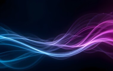 Fototapeta premium Futuristic Abstract Neon Light Waves – Vibrant Blue and Pink Glowing Lines on a Dark Background with Smooth Digital Flow