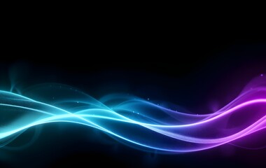 Fototapeta premium Futuristic Abstract Neon Light Waves – Vibrant Blue and Pink Glowing Lines on a Dark Background with Smooth Digital Flow