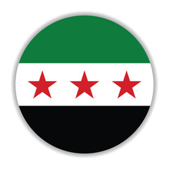 Syria circle flag logo icon digital vector illustration
