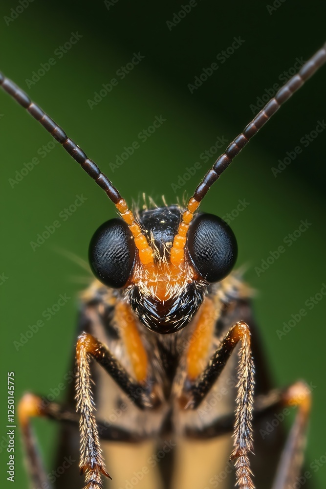 Poster Detailed Macro Shot of a Beautiful Insect with Striking Eyes and Intricate Features : Generative AI