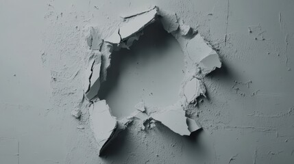 Abstract Gray Textured Background with Hole.