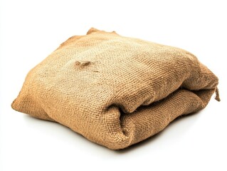 Rustic Burlap Sack, Folded, Textured Fabric.