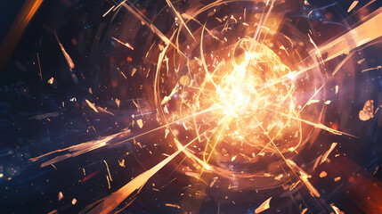 Fototapeta premium Super nova Explosion with effect anime style