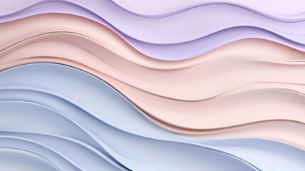 Obraz premium Abstract Pastel Wave Background: Serene and Elegant Swirls of Lavender, Pink, and Blue Hues