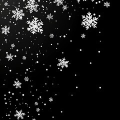 Falling Snowflakes on Dark Background