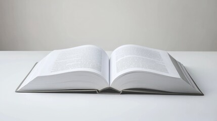 Open Book on White Surface: A Still Life of Knowledge