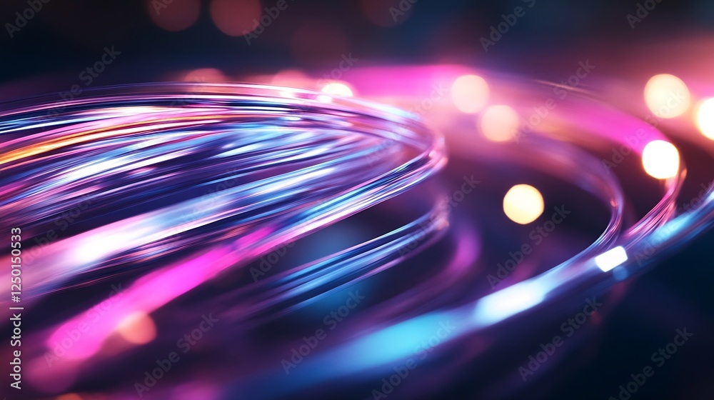 Fototapete abstract swirling lights creating a colorful vibrant visual experience : generative ai