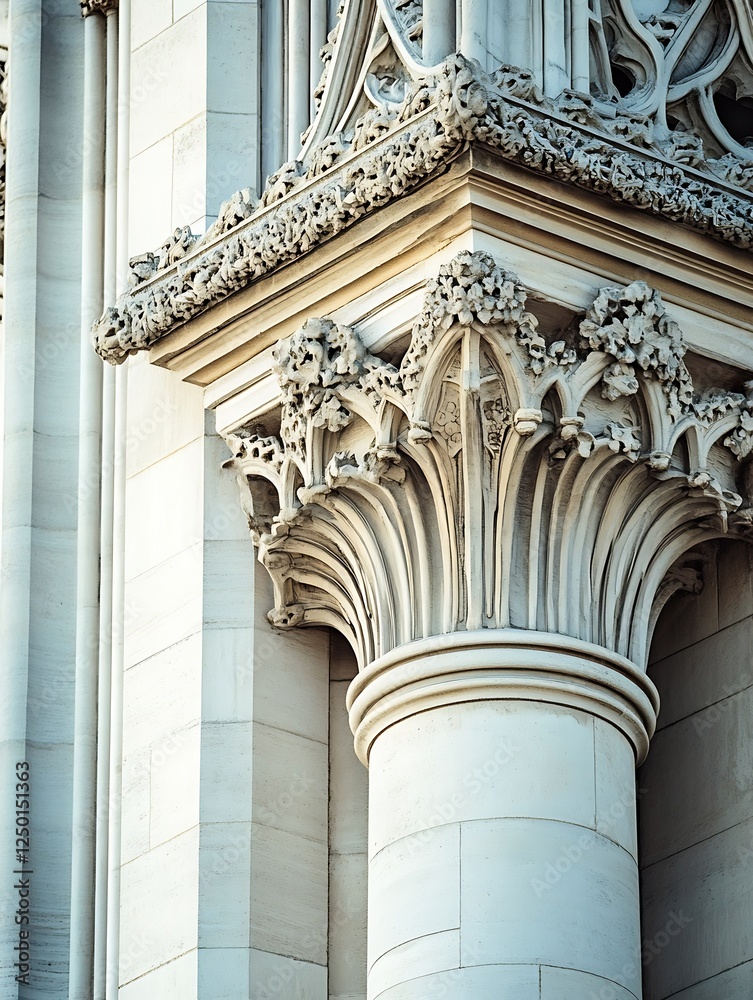 Aufkleber intricate architectural detail of vintage column with decorative elements : generative ai