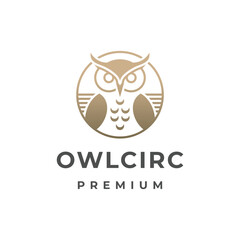 Owl logo inside a circle, symbolizing wisdom and focus. Minimalist design, perfect for education or professional branding