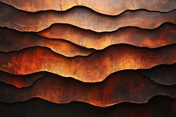 Abstract Wooden Layers in Rich Brown Hues