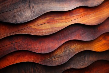 Wavy Layers Of Richly Colored Wooden Panels