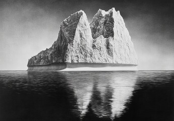 Iceberg, Calm Waters, Dramatic Reflection, Arctic Scene