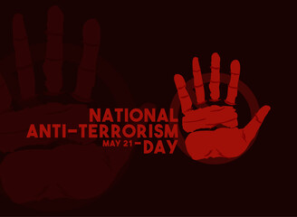 National Anti-Terrorism Day. May 21. Flat design vector. Poster, banner, card, background.
