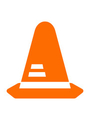 Bright Orange Traffic Cone Icon