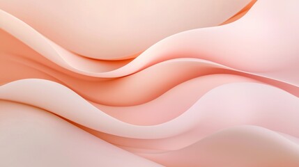 Abstract Peachy Waves: A Serene Digital Art Piece