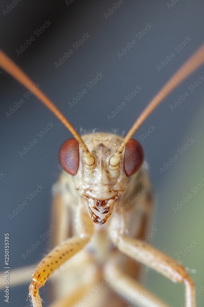 Poster Insect Close Up of a Praying Mantis Showcasing its Unique Features and Textures : Generative AI