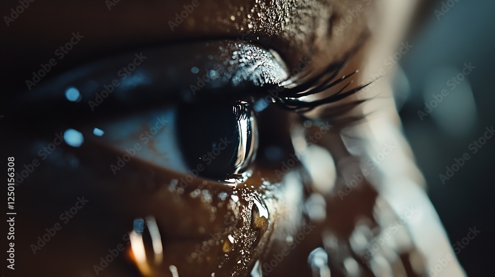 Poster close up of a human eye capturing emotion and intricacy in beautiful detail : generative ai