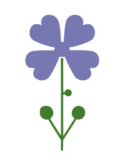 Stylized purple flower illustration