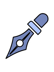 Stylish blue fountain pen nib illustration.