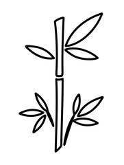 Simple Line Drawing of Bamboo