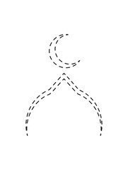 Fototapeta premium Crescent moon and dome outline