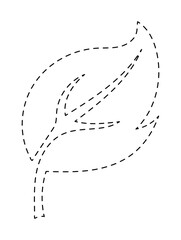 Outline of a leaf, nature's art.