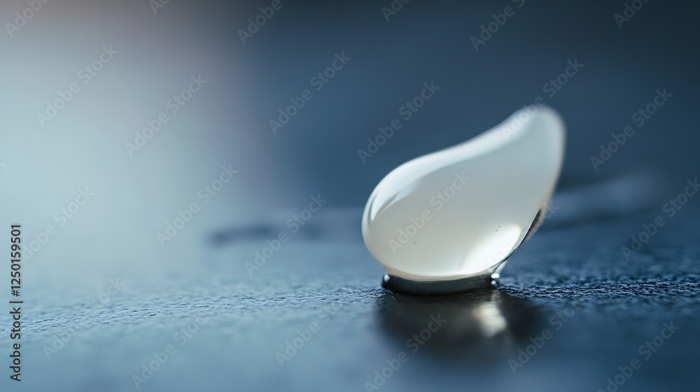 Poster Close up of a clear droplet on a smooth surface showcasing purity and simplicity in detail : Generative AI