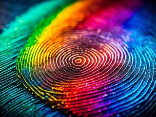 Obraz premium Colorful Fingerprint Background: Abstract Art for Design & Branding