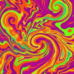 Vibrant Swirling Abstract Background Psychedelic Liquid Marble Texture Design