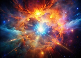 Fototapeta premium Cosmic Starburst Nebula Explosion - Long Exposure Astrophotography