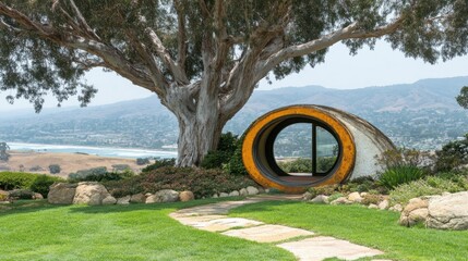 Fototapeta premium Modern Pod Home with Ocean View