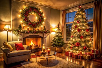 Cozy Christmas Living Room: Long Exposure Festive Decor & New Picture Frame Set