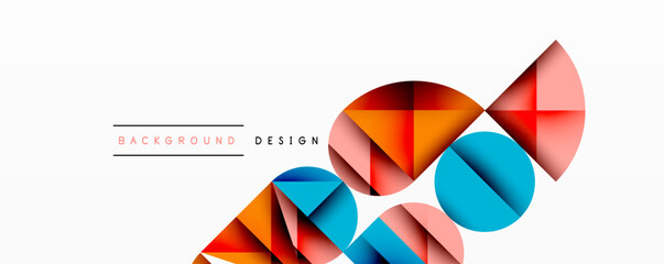 Abstract geometric pattern with intersecting circles and triangles in gradients. The high-contrast composition creates depth and a dynamic, modern aesthetic