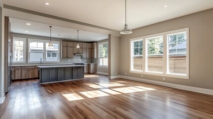Bright and Airy Modern Kitchen Design with Ample Natural Light and Open Space : Generative AI