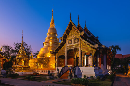 Stupa at Wat Phra Singh located in Chiang Mai, Thailand