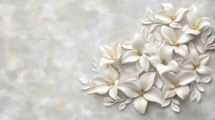 Elegant White Flowers on Textured Background