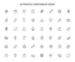 fruits and vegetables icons symbol vector design