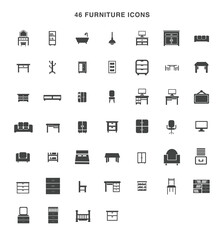 furniture icons symbol vector design