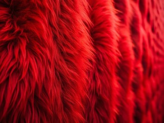 Fototapeta premium Deep Red Fur Wall Texture - Rich, Luxurious Background