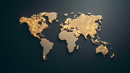 A 3D model of the world map with glowing lines connecting various points across continents, suggesting global connectivity.