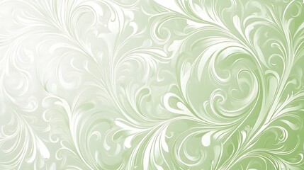 Abstract Green Floral Swirl Design Background