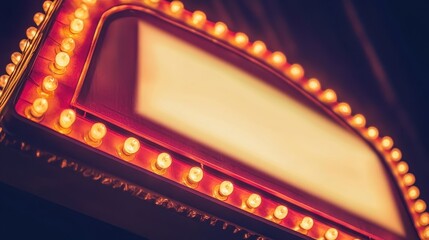 Naklejka premium Illuminated Marquee Sign with Blank Space.