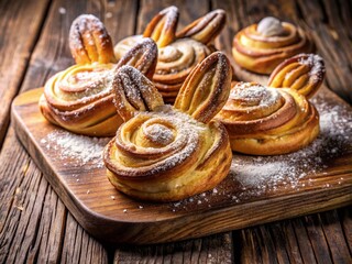 Delicious Hare Ear Shaped Pastries, Sweet Treats, Baked Goods, Food Photography