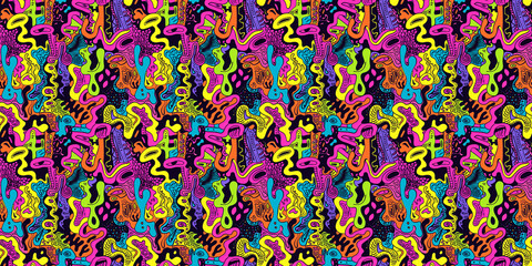 Cartoon hand-drawn doodles on the subject of summer holidays theme seamless pattern