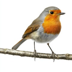Fototapeta premium robin on white background