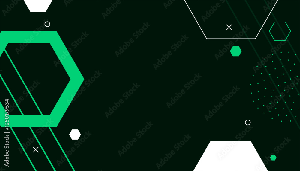 Poster abstract memphis background in hexagon design