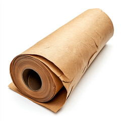 A roll of kraft paper is displayed on a white background